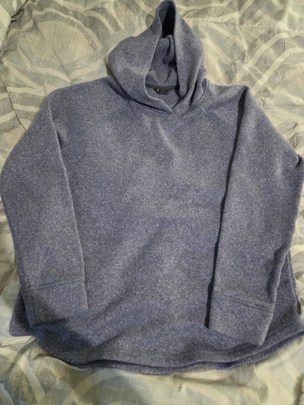 Eddie Bauer Heathered Blue Hooded Sweatshirt